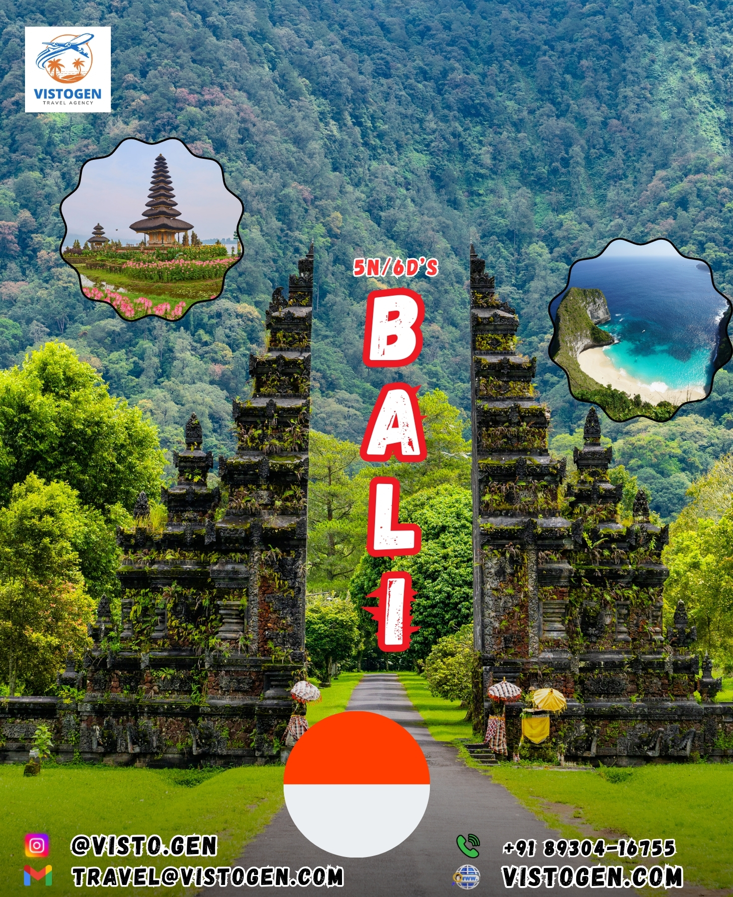 “Bali holiday package – beaches, temples, Ubud tours with flights, visa, meals, hotels and transfers