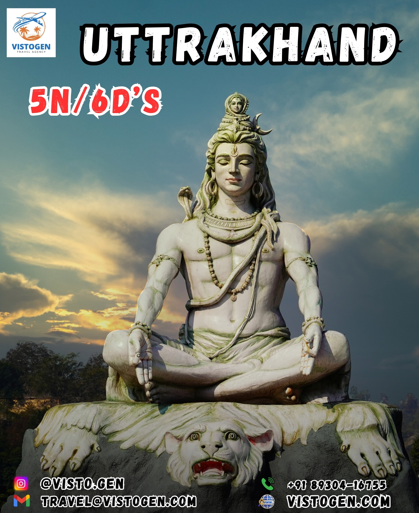 Uttarakhand tour package Rishikesh Mussoorie Haridwar 5 nights 6 days hill and spiritual trip by VISTOGEN