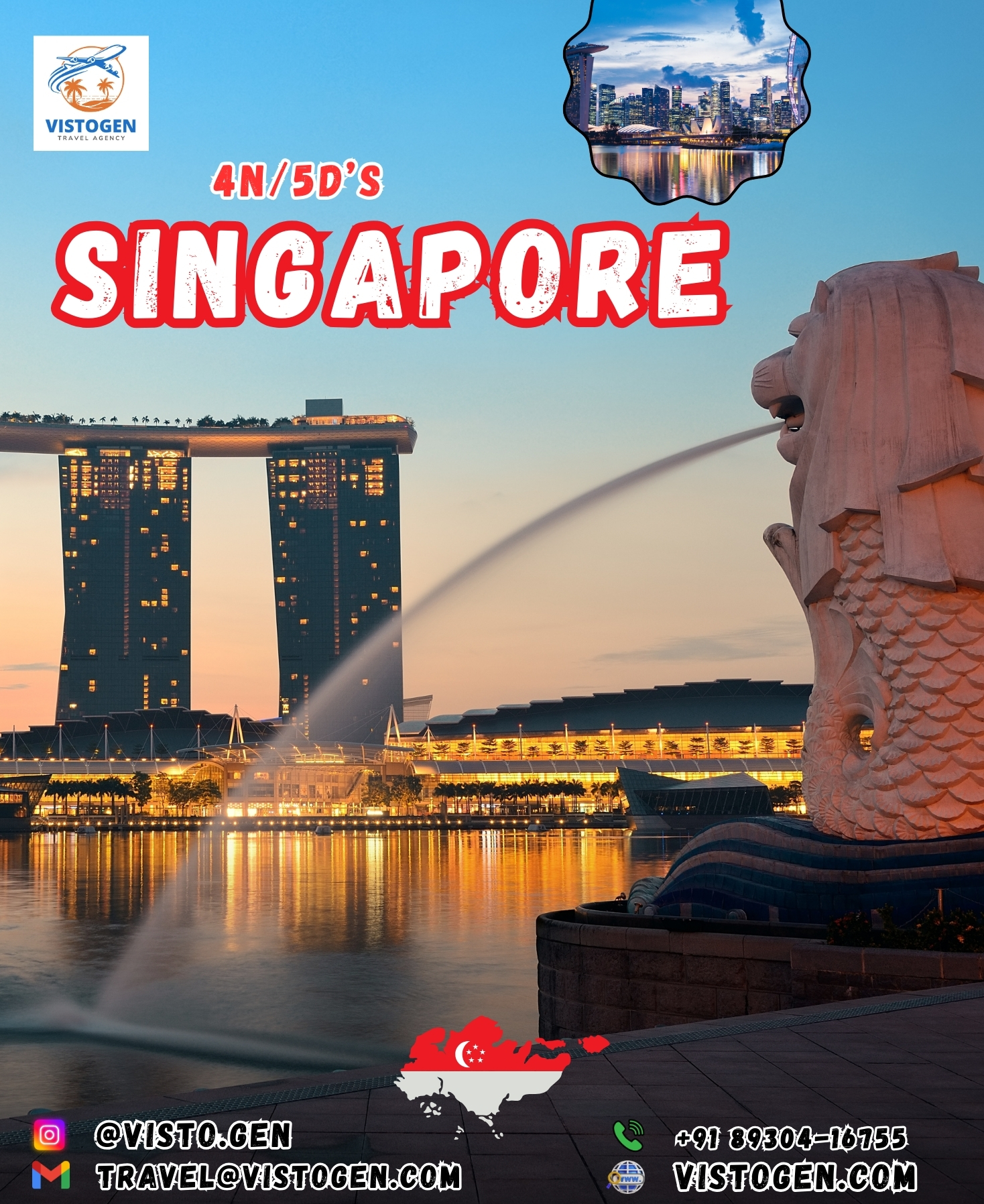 Singapore travel package – Marina Bay, Sentosa, Gardens by the Bay with flights, visa, hotels and meals